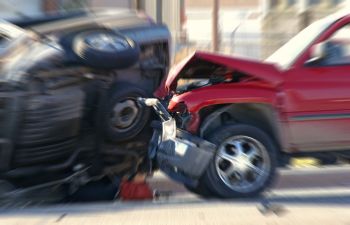 Crashed cars after an accident