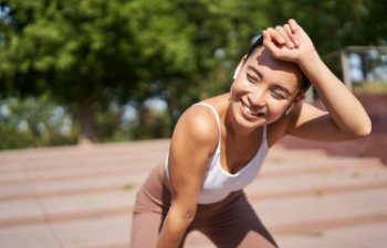 happy woman after the run